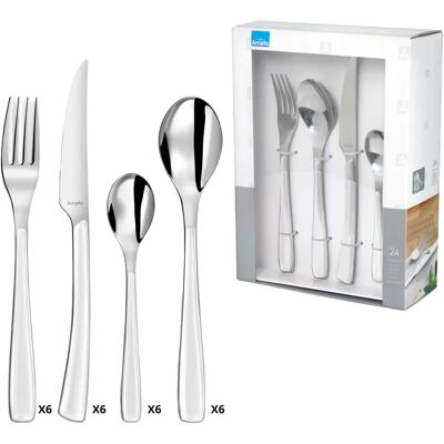 Set de couverts blanc 24 pièces - Amefa - Publicité Set de couverts blanc 24 pièces - Amefa - Publicité