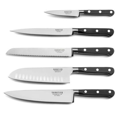 Set de 5 couteaux en bambou Sabatier Trompette - Ensemble de couteaux - Publicité Set de 5 couteaux en bambou Sabatier Trompette - Ensemble de couteaux - Publicité