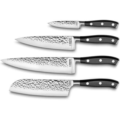 Sabatier Trompette - Carbon - 4 pièces - Lame martelée - Knife Set - Publicité Sabatier Trompette - Carbon - 4 pièces - Lame martelée - Knife Set - Publicité