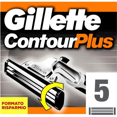 Lâminas Gillette Contour Plus - Pack de 5 - Lâminas de barbear Lâminas Gillette Contour Plus - Pack de 5 - Lâminas de barbear
