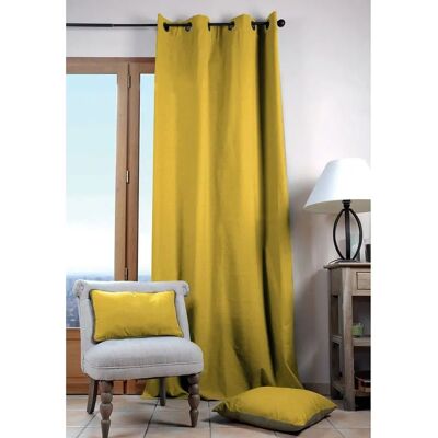 Rideau en coton HOME MAISON - Moutarde - 135x240 cm - Publicité Rideau en coton HOME MAISON - Moutarde - 135x240 cm - Publicité