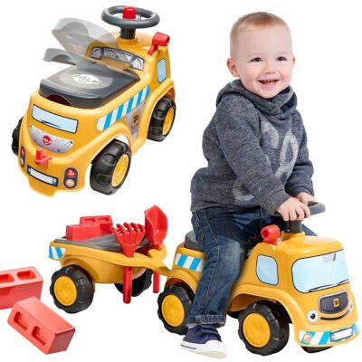 Falk Żółty Pojazd Budowlany JCB z Przyczepą - 12M+ Falk Żółty Pojazd Budowlany JCB z Przyczepą - 12M+