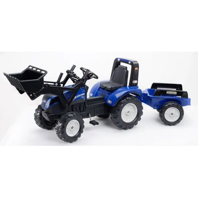 Falk New Holland Traktor T8 med Skovl og Trailer - Ride-on legetøj Falk New Holland Traktor T8 med Skovl og Trailer - Ride-on legetøj