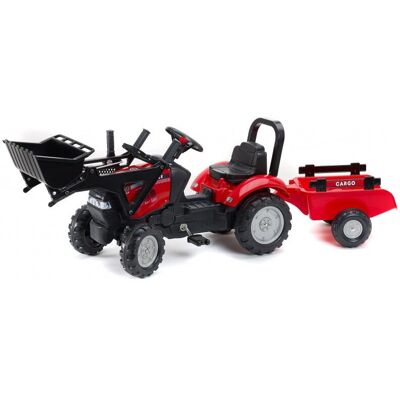 Falk Falk Maxxum 130 CVX Polkupyörä traktori etukuormaajalla ja perävaunulla - Ride-on Falk Falk Maxxum 130 CVX Polkupyörä traktori etukuormaajalla ja perävaunulla - Ride-on