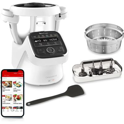 Moulinex HF80DB10 - Blanc - Robot de Cuisine Moulinex HF80DB10 - Blanc - Robot de Cuisine