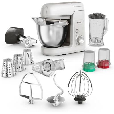 Tefal Küchenmaschine Weiß/Silber - QB525B Bake Partner - 8 Geschwindigkeiten Tefal Küchenmaschine Weiß/Silber - QB525B Bake Partner - 8 Geschwindigkeiten
