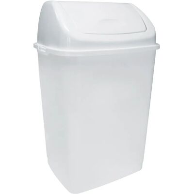 Poubelle Rossignol avec couvercle basculant - 5 L - Blanc - Publicité Poubelle Rossignol avec couvercle basculant - 5 L - Blanc - Publicité