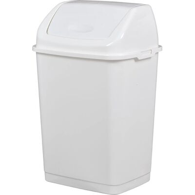 Poubelle rectangulaire 35L Rossignol Pro - Blanc - Publicité Poubelle rectangulaire 35L Rossignol Pro - Blanc - Publicité