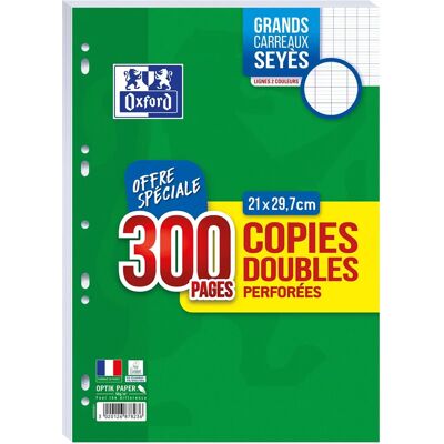 Oxford Cahiers Seyès Double Perforé A4 - Lot de 3 - Publicité Oxford Cahiers Seyès Double Perforé A4 - Lot de 3 - Publicité