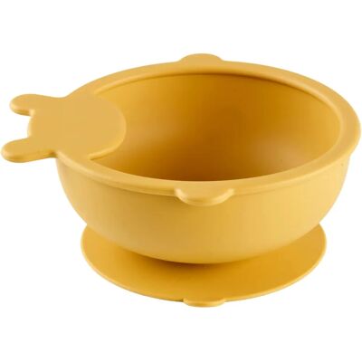 THERMOBABY Bol en Silicone - Jaune Miel - Antidérapant, Incassable - Publicité THERMOBABY Bol en Silicone - Jaune Miel - Antidérapant, Incassable - Publicité