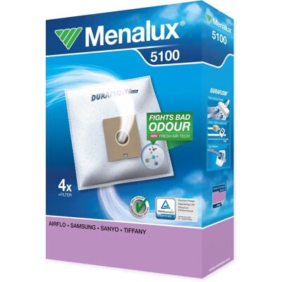 Menalux 5100 Sacs d'aspirateur - Compatible avec Samsung, Sanyo, Tiffany - Publicité Menalux 5100 Sacs d'aspirateur - Compatible avec Samsung, Sanyo, Tiffany - Publicité