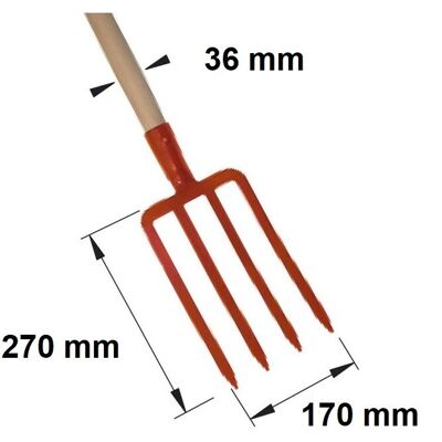 MERMIER Fourche à fumier - 4 dents - 36x1000mm - Outil agricole - Publicité MERMIER Fourche à fumier - 4 dents - 36x1000mm - Outil agricole - Publicité