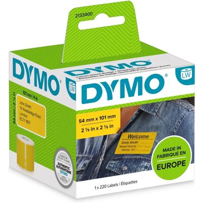 DYMO 2133400 Yellow Label - Shipping/Name Badge - 54x101mm - 220 Labels DYMO 2133400 Yellow Label - Shipping/Name Badge - 54x101mm - 220 Labels