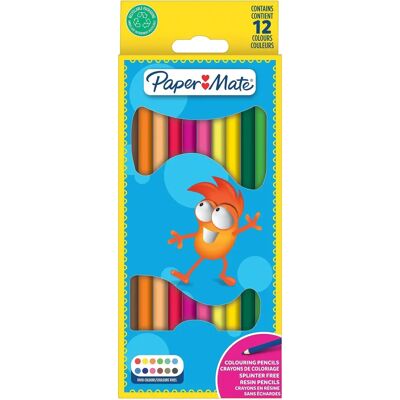 Paper Mate - Crayons de Couleur - 12 Couleurs - Publicité Paper Mate - Crayons de Couleur - 12 Couleurs - Publicité