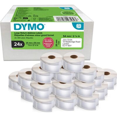 Dymo 2223589 White Printer Label - 54x25mm - 12000 Removable Labels Dymo 2223589 White Printer Label - 54x25mm - 12000 Removable Labels