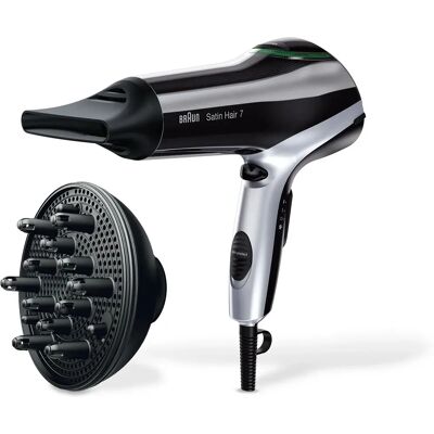 Secador de pelo Braun HD730 - 2200 W, Negro/Plata Secador de pelo Braun HD730 - 2200 W, Negro/Plata