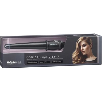 Babyliss Pro 32-19mm Conical Wand - Professional Hair Curling Tool Babyliss Pro 32-19mm Conical Wand - Professional Hair Curling Tool