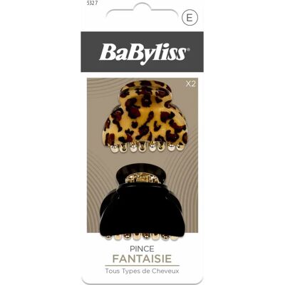 BaByliss - Haarklammern - Krokodilklemmen, Leopardmuster, 2 Stück BaByliss - Haarklammern - Krokodilklemmen, Leopardmuster, 2 Stück