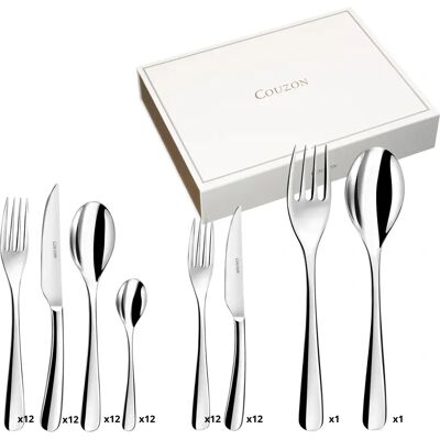 Ensemble de 74 pièces Couzon - Acier inoxydable avec coffret en bois - Publicité Ensemble de 74 pièces Couzon - Acier inoxydable avec coffret en bois - Publicité