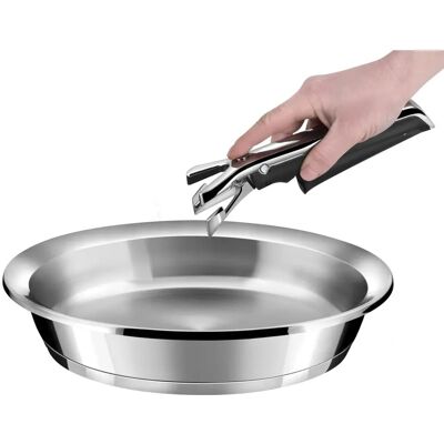 Poêle en acier inoxydable 24 cm avec poignée amovible - Cuisinox - Publicité Poêle en acier inoxydable 24 cm avec poignée amovible - Cuisinox - Publicité