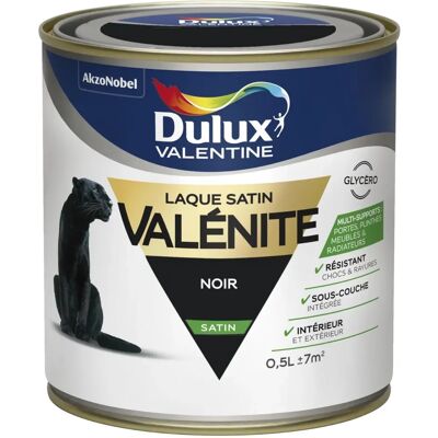 Peinture Satinée Noire Dulux Valentine - Résistante aux chocs et aux intempéries - Publicité Peinture Satinée Noire Dulux Valentine - Résistante aux chocs et aux intempéries - Publicité