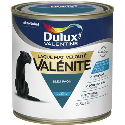 Dulux Valentine - Valénite Matte - Bleu Paon - 0.5L - Laque - Publicité Dulux Valentine - Valénite Matte - Bleu Paon - 0.5L - Laque - Publicité