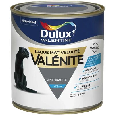 Dulux Valentine - Valénite - Anthracite - 0.5L - Laque - Publicité Dulux Valentine - Valénite - Anthracite - 0.5L - Laque - Publicité