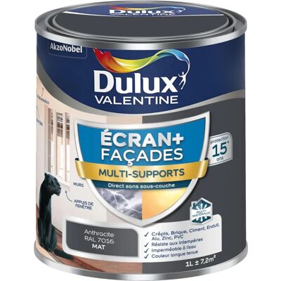 Dulux Valentine Gris Anthracite Peinture Extérieure - Peinture pour façades Dulux Valentine Gris Anthracite Peinture Extérieure - Peinture pour façades