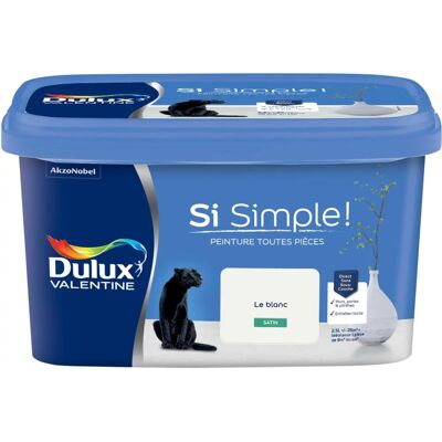 Dulux Valentine Si Simple! - Peinture toutes pièces - Satin Le Blanc - 2,5L Dulux Valentine Si Simple! - Peinture toutes pièces - Satin Le Blanc - 2,5L