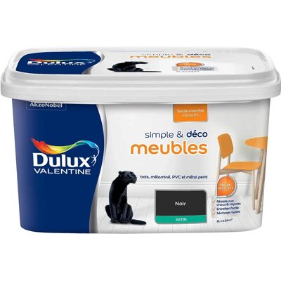DULUX VALENTINE Simple & Déco Meubles Satin Noir 2L - peinture DULUX VALENTINE Simple & Déco Meubles Satin Noir 2L - peinture