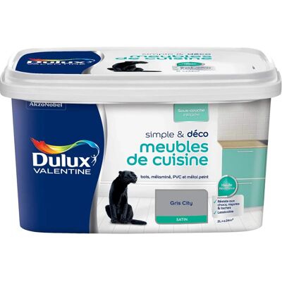 DULUX VALENTINE Peinture Satinée Gris City - Meubles de Cuisine - Paint DULUX VALENTINE Peinture Satinée Gris City - Meubles de Cuisine - Paint