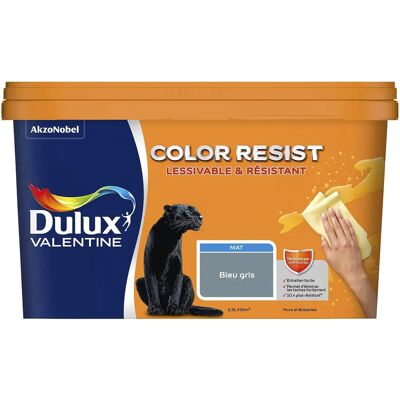Dulux Valentine Color Resist - Murs & Boiseries - Bleu Gris Mat - 2,5L - Publicité Dulux Valentine Color Resist - Murs & Boiseries - Bleu Gris Mat - 2,5L - Publicité