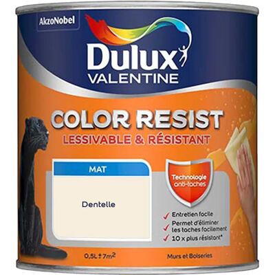 Dulux Valentine Color Resist - Mat Dentelle - 0,5L - Peinture - Publicité Dulux Valentine Color Resist - Mat Dentelle - 0,5L - Peinture - Publicité