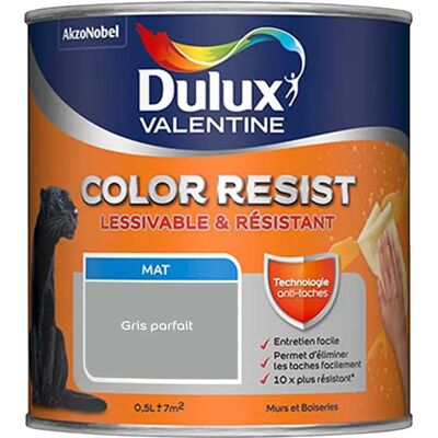 Dulux Valentine Color Resist - Murs & Boiseries - Gris Parfait Mat - Peinture - Publicité Dulux Valentine Color Resist - Murs & Boiseries - Gris Parfait Mat - Peinture - Publicité