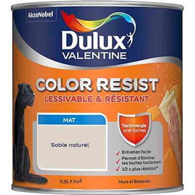 Dulux Valentine Color Resist Sable Naturel 0,5L - Peinture - Publicité Dulux Valentine Color Resist Sable Naturel 0,5L - Peinture - Publicité