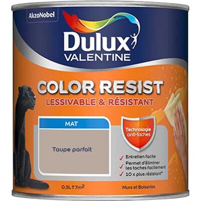 Dulux Valentine Color Resist - Murs & Boiseries - Taupe Mat - Peinture - Publicité Dulux Valentine Color Resist - Murs & Boiseries - Taupe Mat - Peinture - Publicité