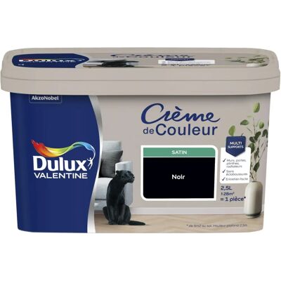 DULUX VALENTINE - Crème de Couleur - Noir - Satin - Paint - Publicité DULUX VALENTINE - Crème de Couleur - Noir - Satin - Paint - Publicité