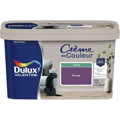 DULUX VALENTINE Crème de Couleur Satin - violet prune - 2.5 L - Paint - Publicité DULUX VALENTINE Crème de Couleur Satin - violet prune - 2.5 L - Paint - Publicité
