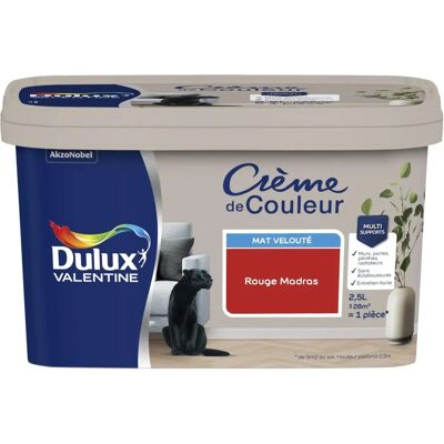 Dulux Valentine - Peinture Crème De Couleur Rouge Madras - Rouge Madras - 2.5 L - Paint - Publicité Dulux Valentine - Peinture Crème De Couleur Rouge Madras - Rouge Madras - 2.5 L - Paint - Publicité