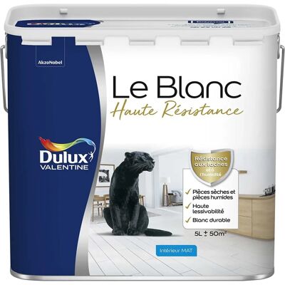 Peinture Blanche Résistante Dulux Valentine - Toutes Pièces - Mat - 5L Peinture Blanche Résistante Dulux Valentine - Toutes Pièces - Mat - 5L