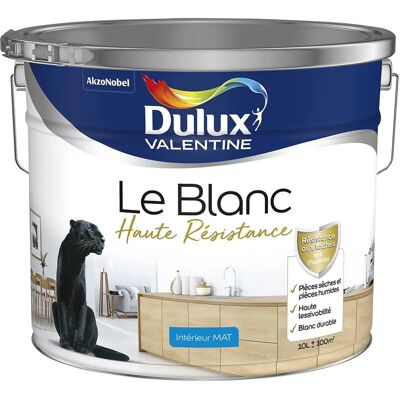 Peinture Blanche Haute Résistance Dulux Valentine - Toutes pièces - Mat - 10L Peinture Blanche Haute Résistance Dulux Valentine - Toutes pièces - Mat - 10L
