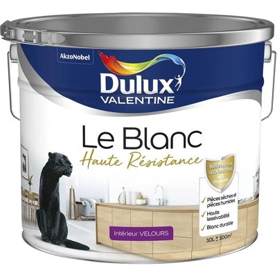 Dulux Valentine Le Blanc Haute Résistance - 10L Peinture Velours Dulux Valentine Le Blanc Haute Résistance - 10L Peinture Velours