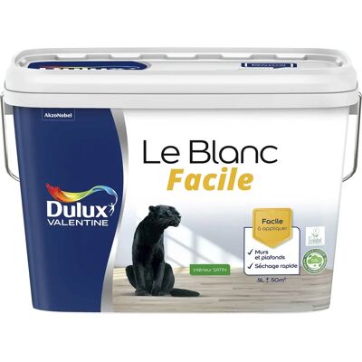 Dulux Valentine - Le Blanc Facile - Blanc Satiné - 5L - Peinture - Publicité Dulux Valentine - Le Blanc Facile - Blanc Satiné - 5L - Peinture - Publicité