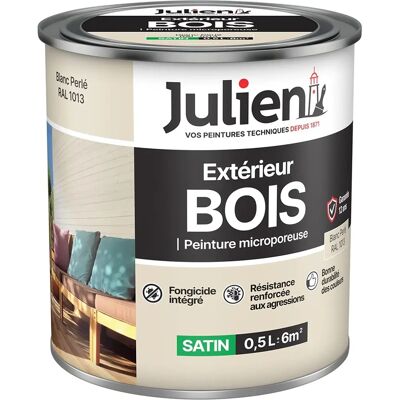 JULIEN - Peinture bois solvant Perle blanche RAL1013 0.5L - Paint - Publicité JULIEN - Peinture bois solvant Perle blanche RAL1013 0.5L - Paint - Publicité