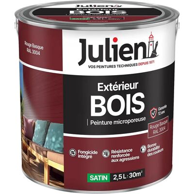 Peinture Satinée au Solvant Rouge Basque JULIEN - 2.5L, 12 Ans - Publicité Peinture Satinée au Solvant Rouge Basque JULIEN - 2.5L, 12 Ans - Publicité