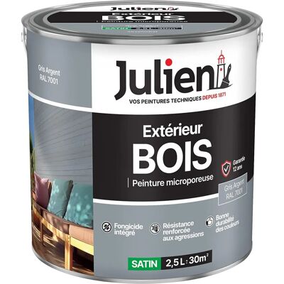 JULIEN - Solvant bois satin 2.5L RAL 7001 - Gris argent - Paint - Publicité JULIEN - Solvant bois satin 2.5L RAL 7001 - Gris argent - Paint - Publicité
