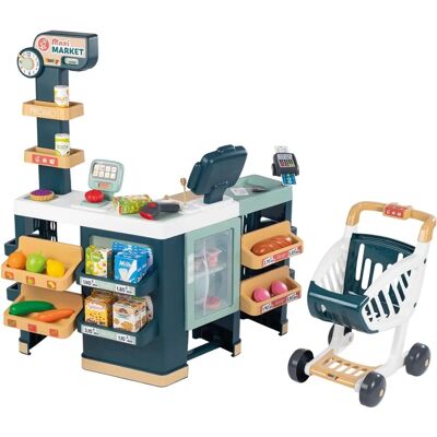 Juguete de juego de roles Smoby Maxi Supermercado - Azul - Set de juego para niños Juguete de juego de roles Smoby Maxi Supermercado - Azul - Set de juego para niños