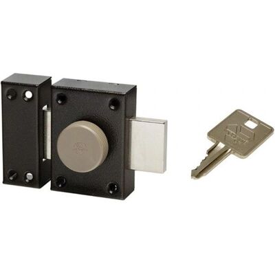Serratura VACHETTE con Pulsante - Profilo Europeo 40mm - Finitura Opaca - 5 Piani - Per Porte di Cantina/Interni Serratura VACHETTE con Pulsante - Profilo Europeo 40mm - Finitura Opaca - 5 Piani - Per Porte di Cantina/Interni
