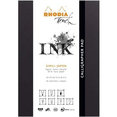 Clairefontaine Rhodia Touch Simili Japon Calligrapher Pad A5 - Bloc de calligraphie Clairefontaine Rhodia Touch Simili Japon Calligrapher Pad A5 - Bloc de calligraphie