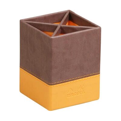 Soporte para bolígrafo/lápiz Rhodia 318813C - Cuero sintético Chocolate, Naranja Soporte para bolígrafo/lápiz Rhodia 318813C - Cuero sintético Chocolate, Naranja